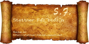Stettner Fábián névjegykártya